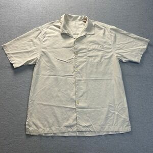 Tommy Bahama Original Fit Camp Shirt Mens‎ White Silk Large Button Front Casual